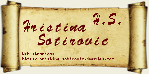 Hristina Sotirović vizit kartica